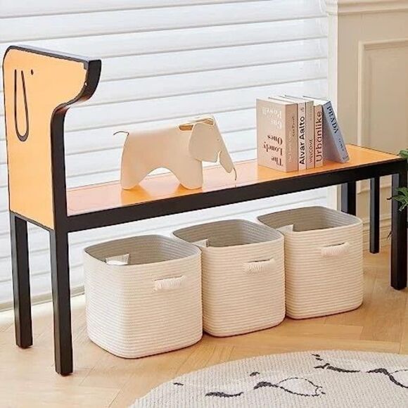 RUNKA Storage Cube Baskets - 3 Pack - 11 inch Square Baskets for Closet, White - Picture 6 of 9